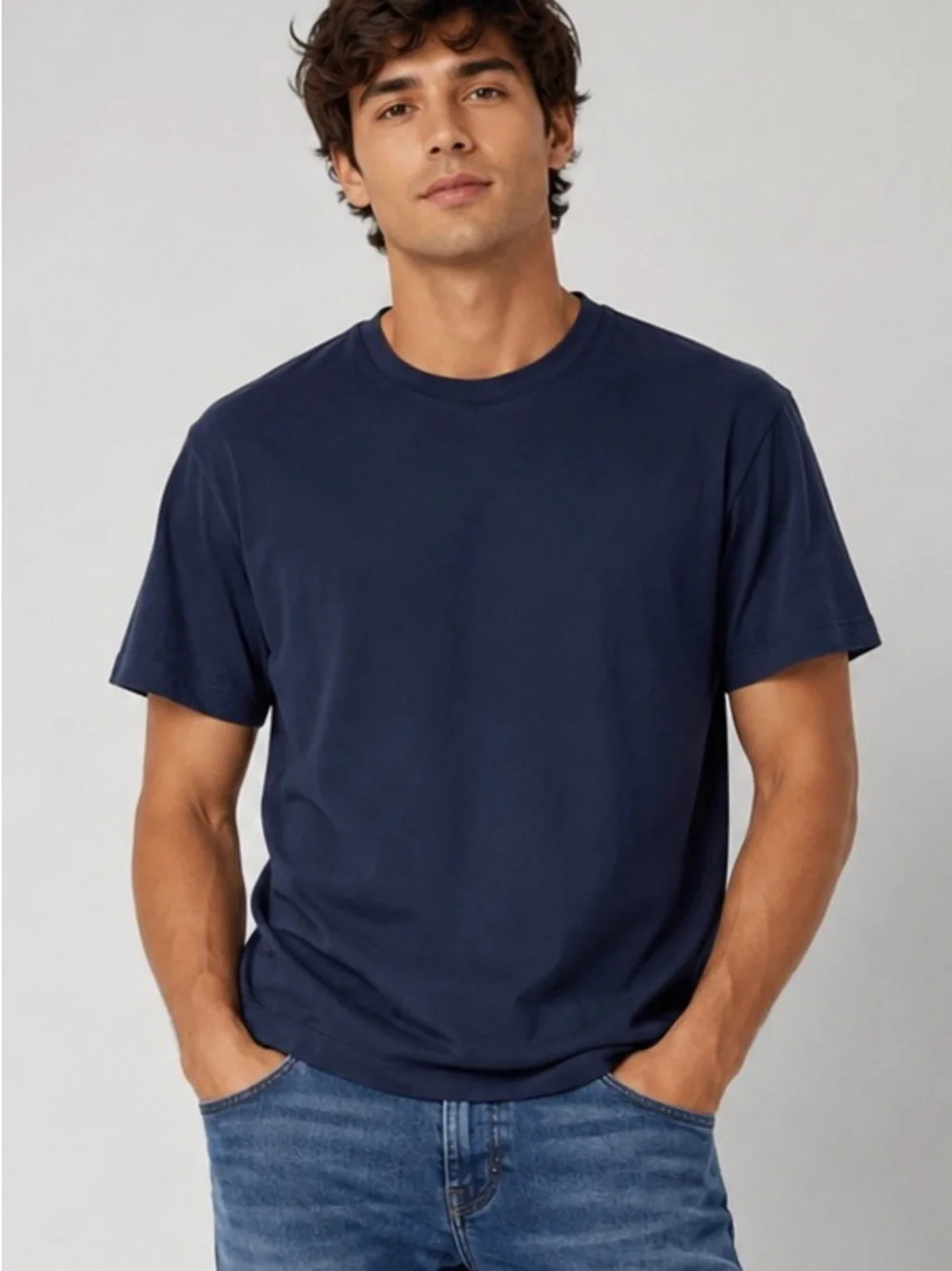 Banana Republic Men's Short Sleeve Crew Tee in Navy